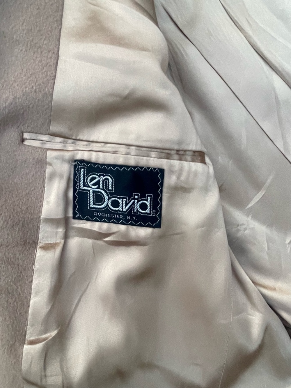 Vintage Pierre Cardin Camel Wool Coat Double Breasted Tailored Classic Midi - Picture 7 of 13
